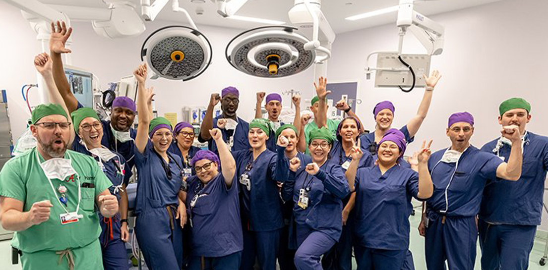Conjoined twins medical team in Cook Children’s surgical suite