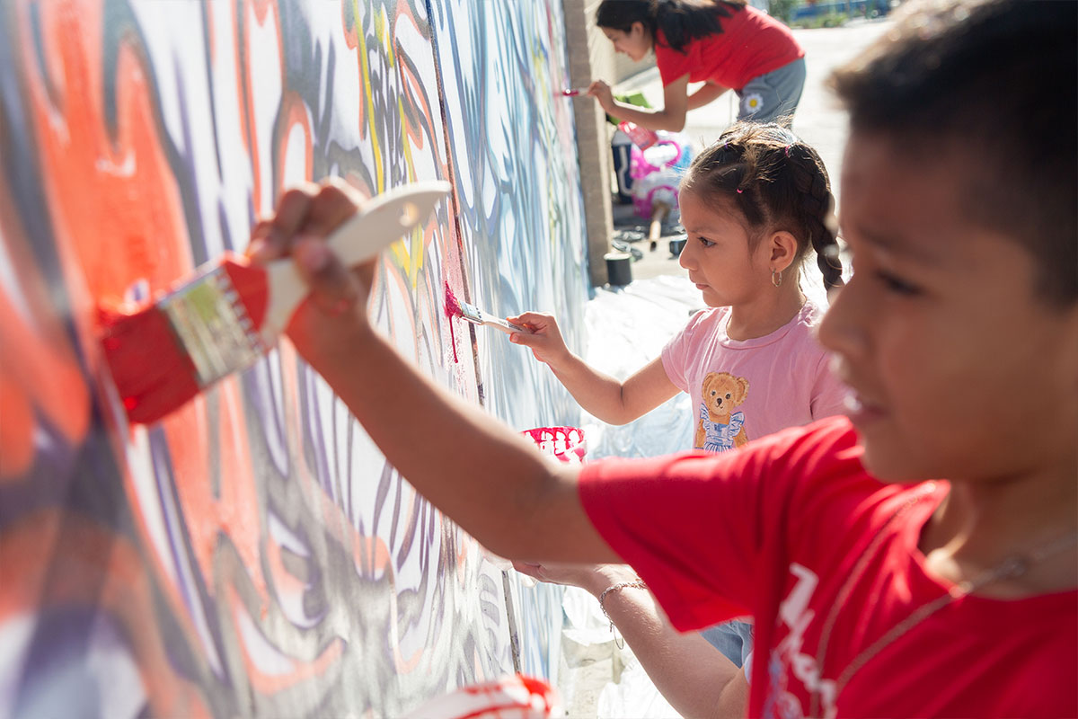 Painting the mural