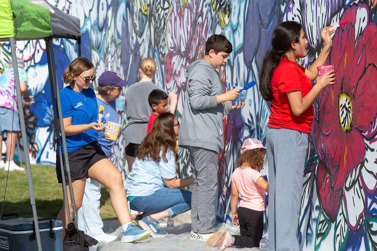 Painting the mural