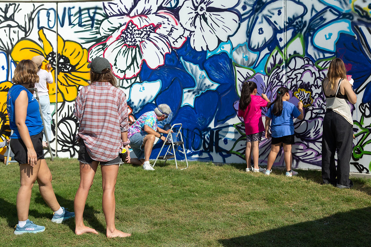 Painting the mural