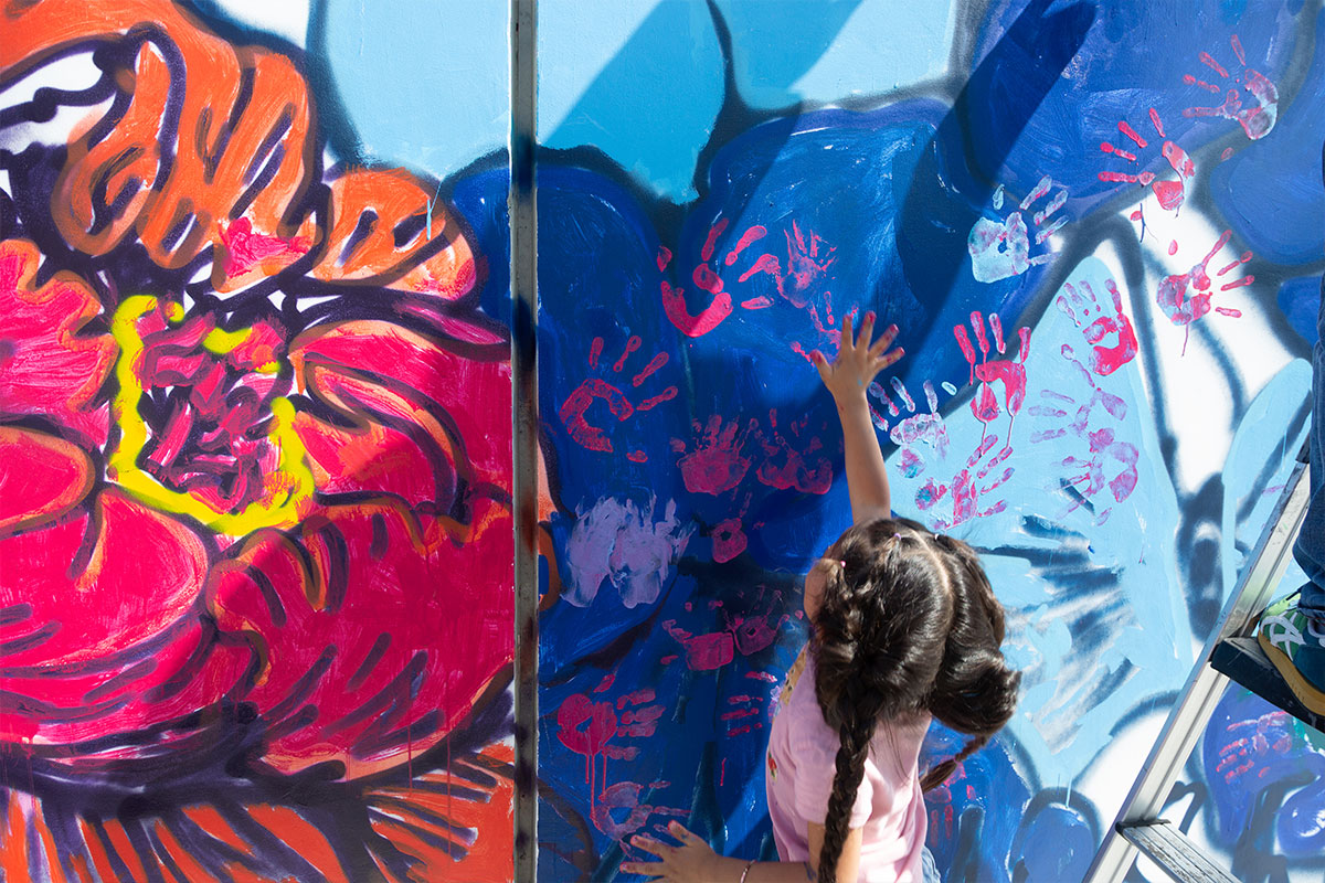 Painting the mural