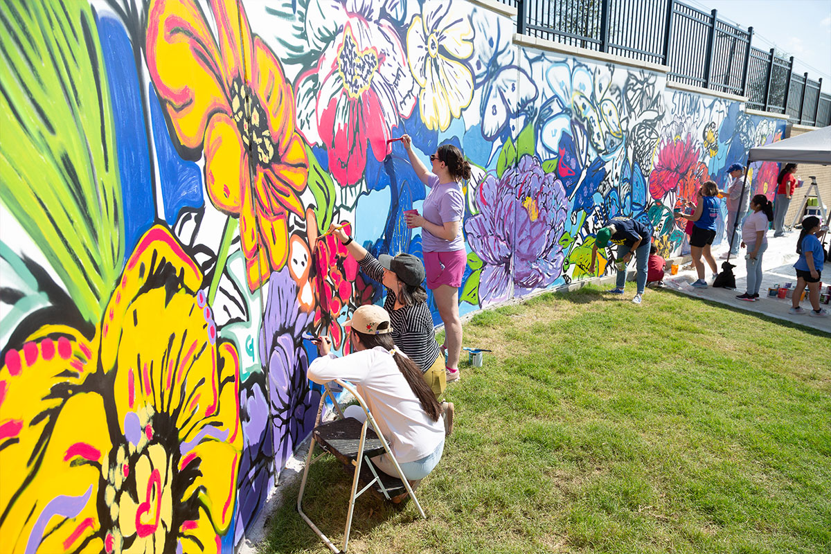 Painting the mural
