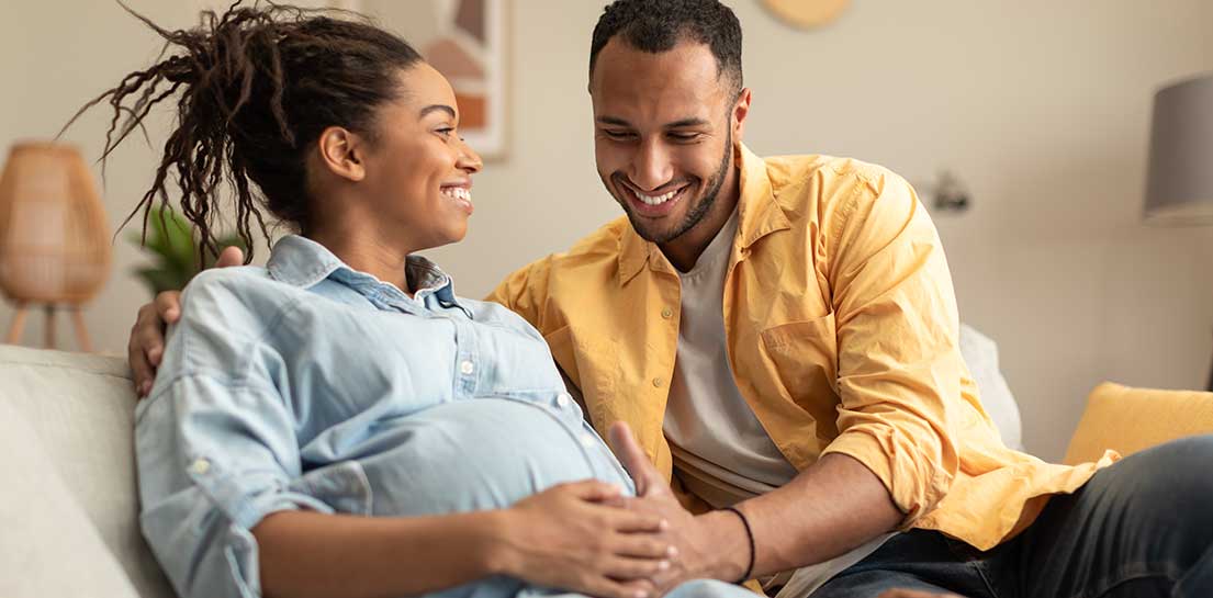 Happy couple expecting baby