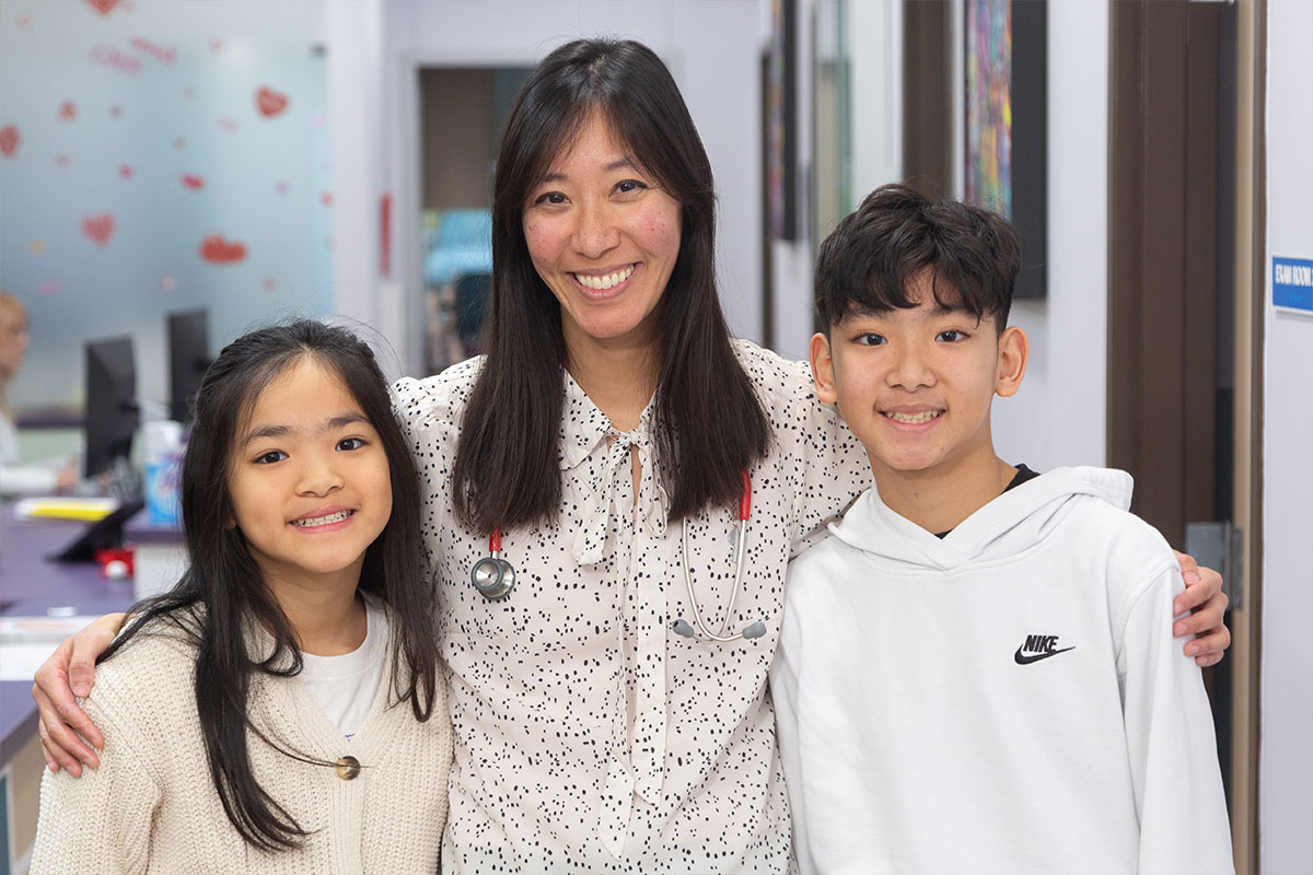 Dr. Hsu with Boy and girl