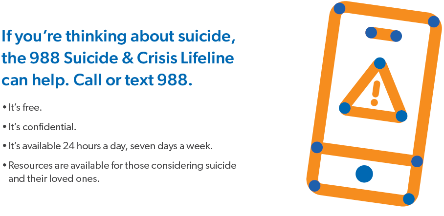 Call 988 if you have feelings about suicide.