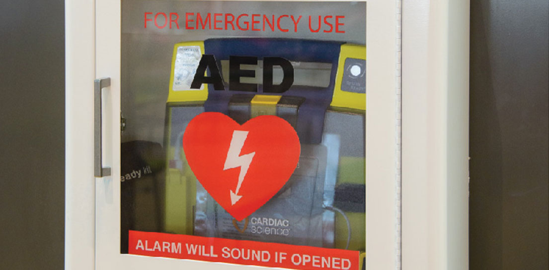 AED defibrillator wall unit