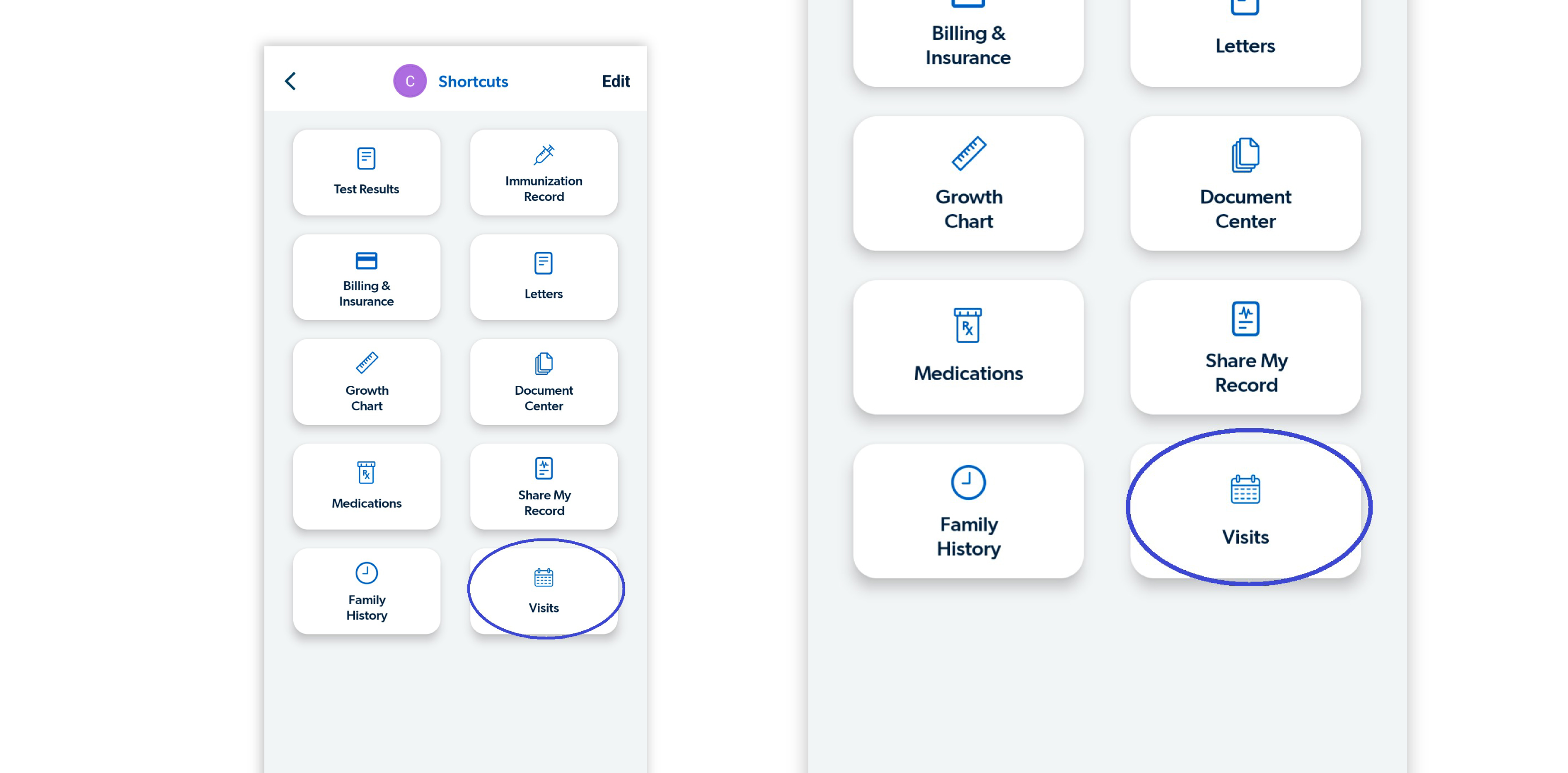 Graphic image how to use shortcuts for a MyCookChildren's virtual video visit