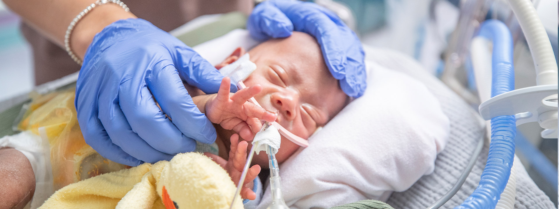 Baby on respirator