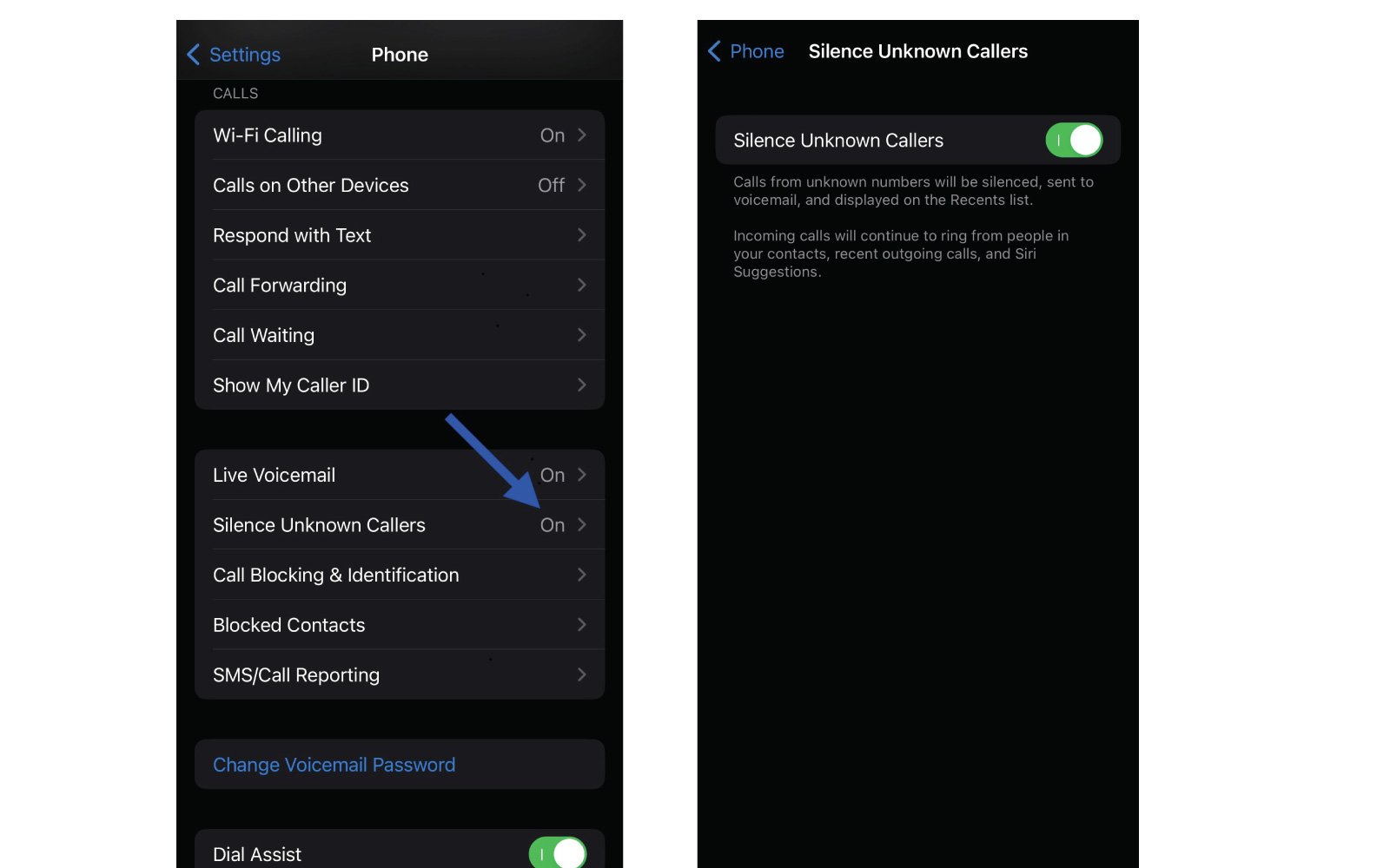 spam control settings for apple iphone 