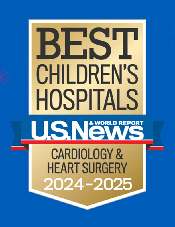 BEST CHILDREN'S HOSPITALS U.S. News & World Report CARDIOLOGY & HEART SURGERY 2024-2025 award badge